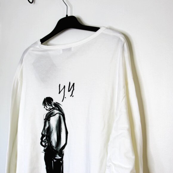 BNWT SS25 YOHJI YAMAMOTO POUR HOMME PRINT LS TSHIRT 3 - Picture 5 of 11